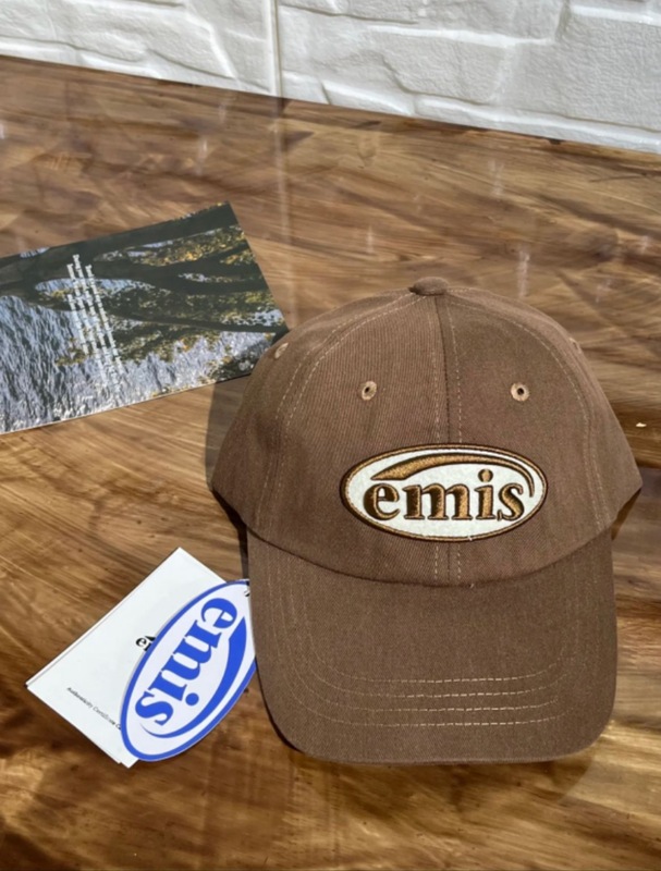 現物韓国潮牌emis帽子クラシック男女カップルモデルと高品質コーラアルファベット刺繍野球|undefined