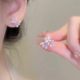 Exquisite Oil Dropping Flower 925 Silver Earrings Female Temperament Gentle Ear-less Mosquito Incense Plate Ear Clip