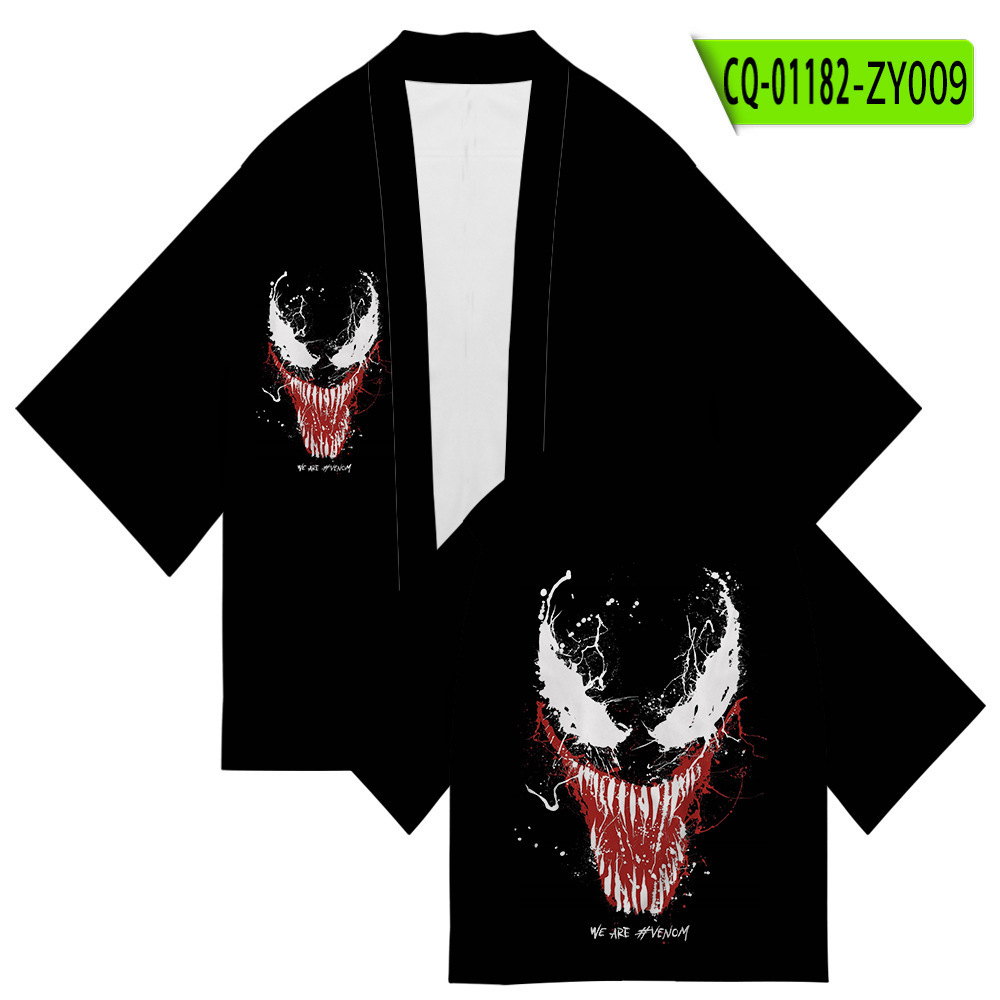 2024 Amazon comercio exterior transfronterizo impresión digital 3D kimono japonés manga tres cuartos suelta casual