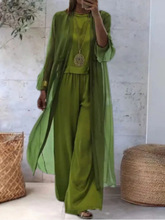 2024秋季新款亚马逊独立站跨境欧美气质优雅纯色三件套女装