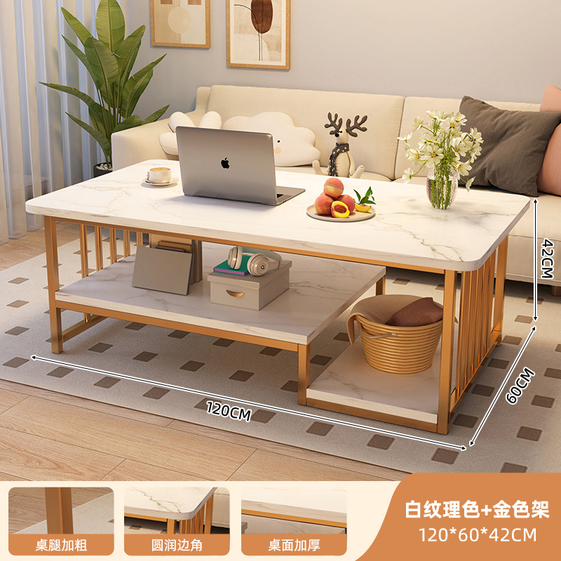 [인기모델] 화이트 질감 + 골드 프레임 120CM [두꺼운 철제 프레임 * 안정적이고 내하중]