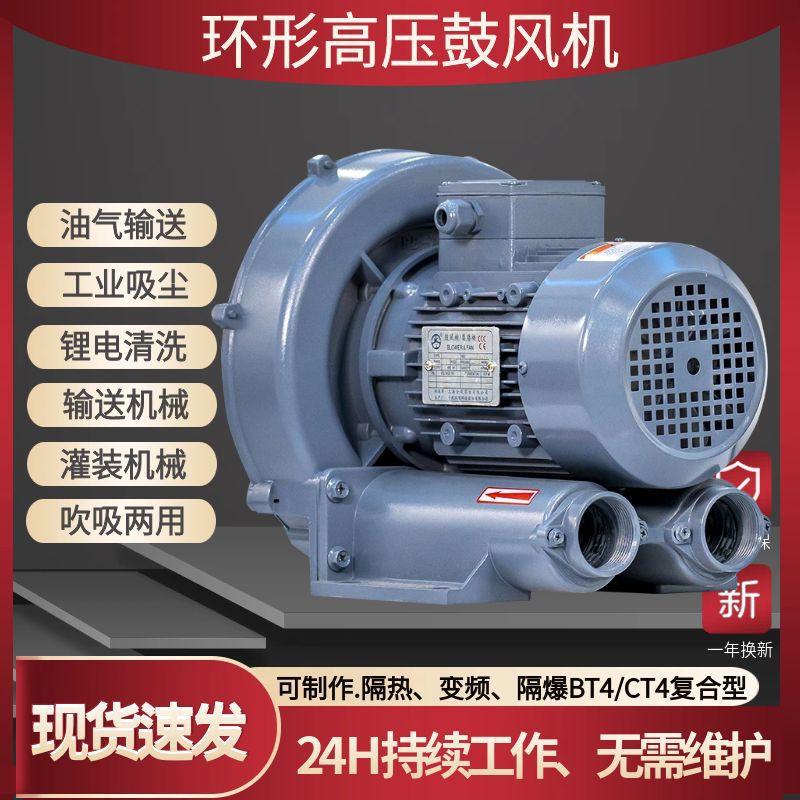 运行平稳高压滤网环形鼓风机 RB-055超声波清洗设备专用漩涡气泵