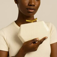 跨境外贸女士欧美新款单肩斜跨包异型鳄鱼纹手抓包时尚婚礼晚宴包