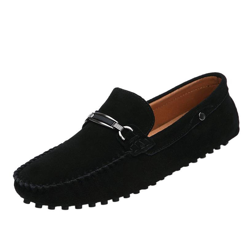 Gran tamaño transfronterizo en vivo venta caliente Bean zapatos de cuero para hombre esmerizado un pedale cómodo con suela suave zapatos perezosos tendencia para hombres