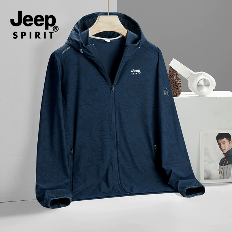 JEEP SPIRIT Лето тонкий длинный рукав, шелковый ветровка, быстросохнущая защита от солнца, куртка мужская и женская