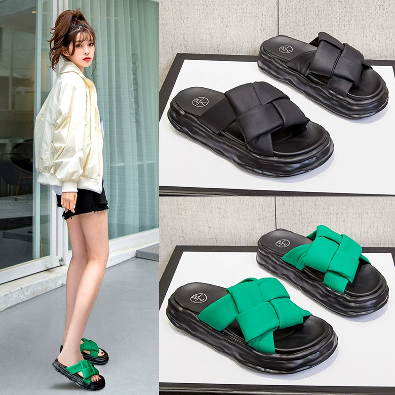 Сандалии и тапочки на толстой подошве для женской летней одежды Сандалии нового стиля 2022 года, легкие дышащие модные морские Тапочки