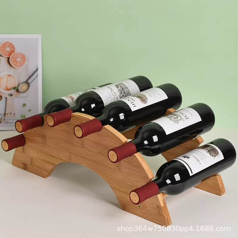 厂家批发楠竹葡萄酒瓶架竹质红酒架创意家用酒架三角楠竹红酒架