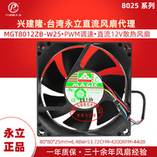 ����MGT8012ZB-W25 PWM���ٷ��� ֱ��12V 8025��ת�ٵ�Դɢ�ȷ���
