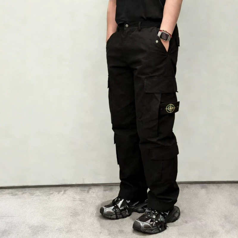 Cross-Border Foreign Trade Stone Basic Style Compass Work Pants Embroidered Logo Jeans Long Pants Straight American Style Solid Color Cross-Border Foreign Trade Stone Basic Style Compass Work Pants Embroidered Logo Jeans Long Pants Straight American Style Solid Color
