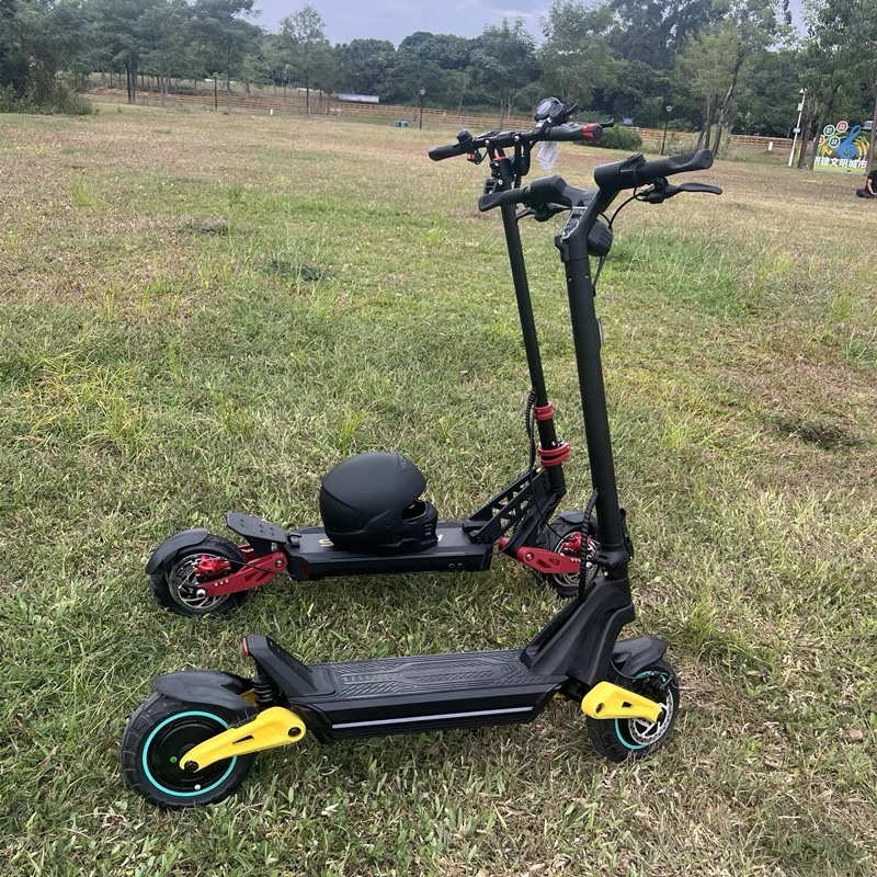Runtu 10inch Dual-Drive Off-Road Electric Scooter Foldable Mobility Scooter for Adults and Youth Suitable for Commuting to Work