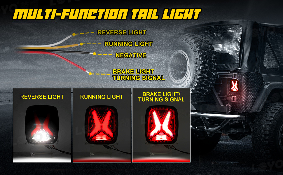Applicable to Wrangler TJ taillight 97-06 LED rear taillight TJ modified brake light license plate light X TJ taillight