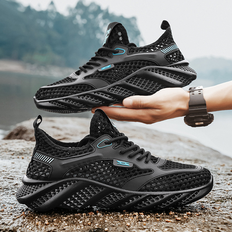 Air Conditioned Shoes Ultra Light Outdoor plus size Breathable Hollow Mesh sneaker Cross-border Casual Torre Shoes for Men Designer