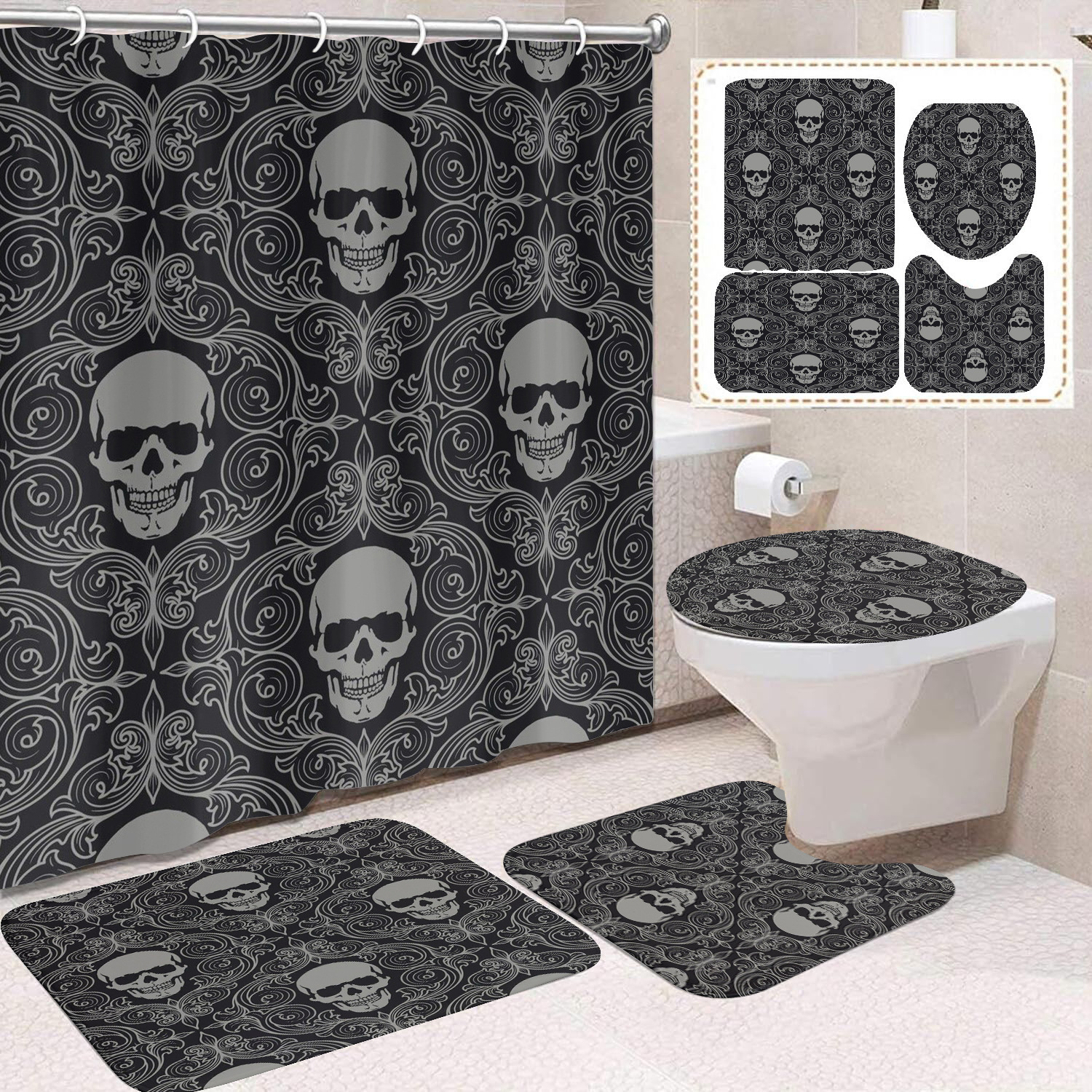 Waterproof curtain, cloth, set, Amazon, halloween