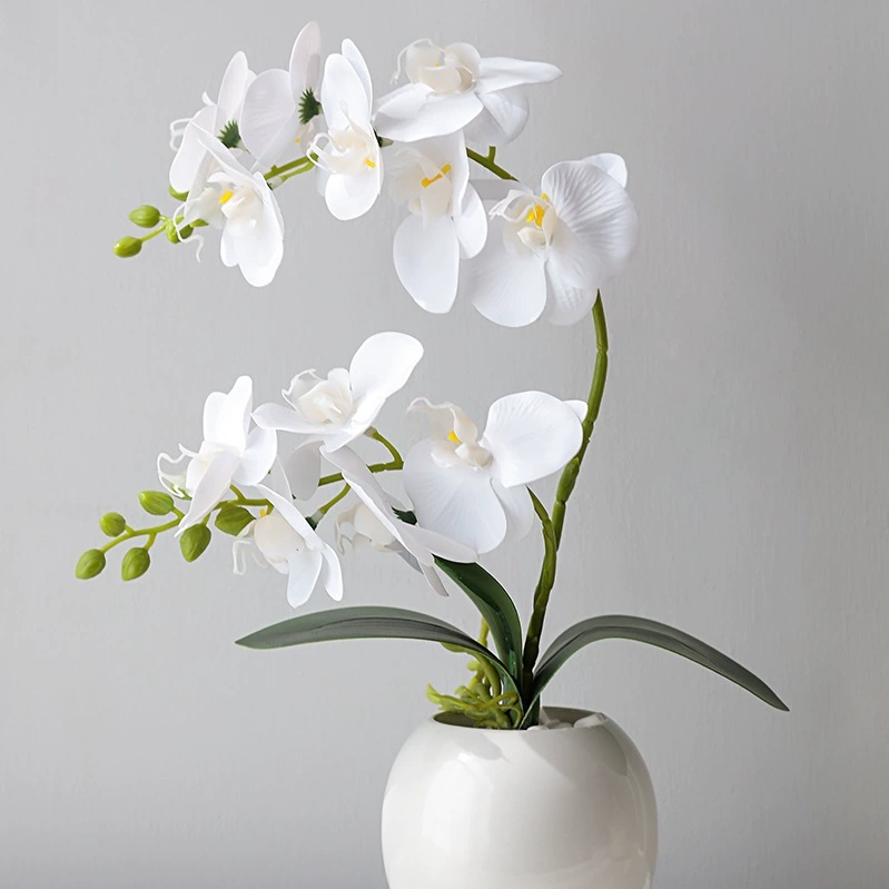 Китайский набор цветов орхидеи-бабочки, художественный набор для гостиной, обеденный стол, журнальный столик, искусственные цветы, украшения, ТВ-шкаф, украшение для рабочего стола, шелковые цветы