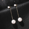 Silver needle, design earrings from pearl, silver 925 sample, Korean style, flowered, simple and elegant design, trend of season