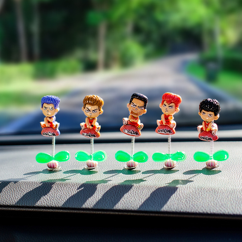 Adornos de la cabeza del automóvil, accesorios de automóvil, lindo slam dunk 2024, nueva decoración creativa de la consola central del automóvil