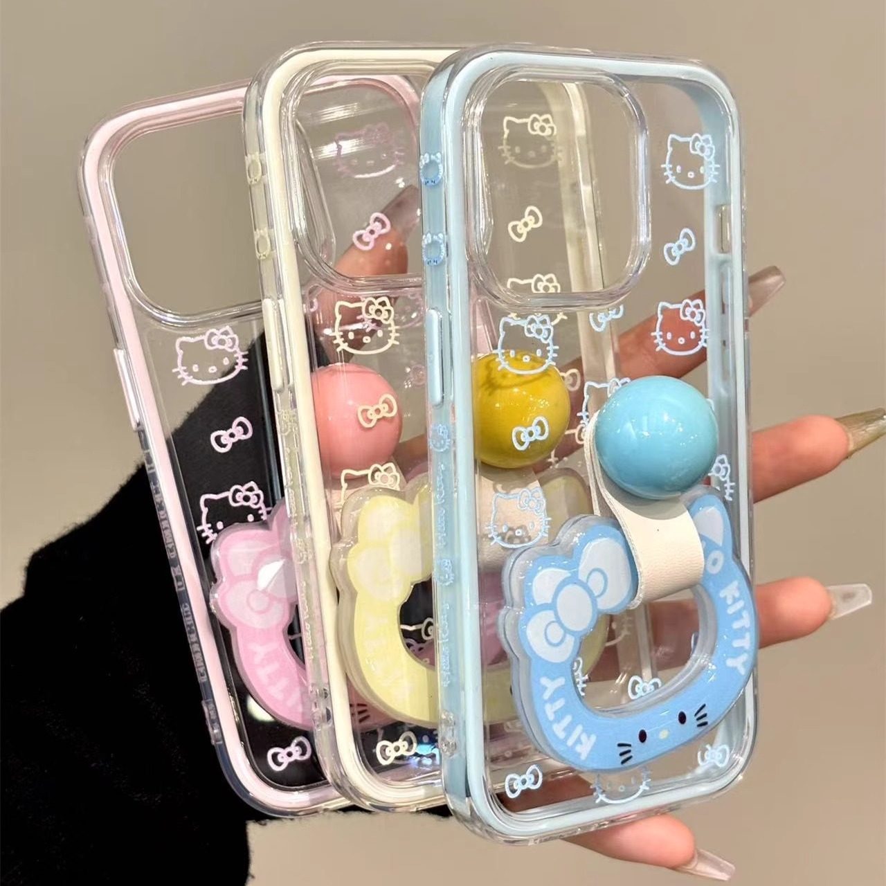 Nueva línea transparente kt para iphone16ProMax hebilla de anillo 14 Apple 15 funda para teléfono 13 mujer 15PM