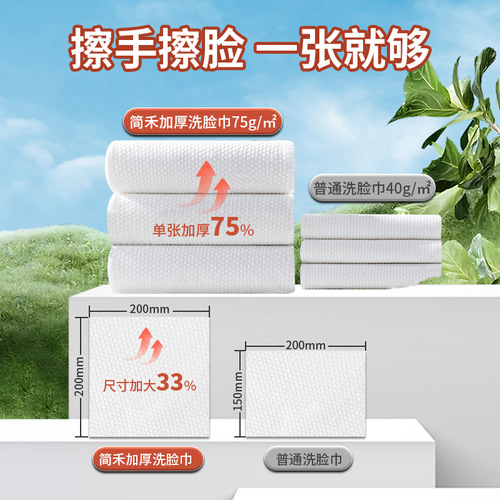Disposable thickened face towel, non-shedding, family size, hanging removable makeup remover, facial cleansing cotton, soft face towel
