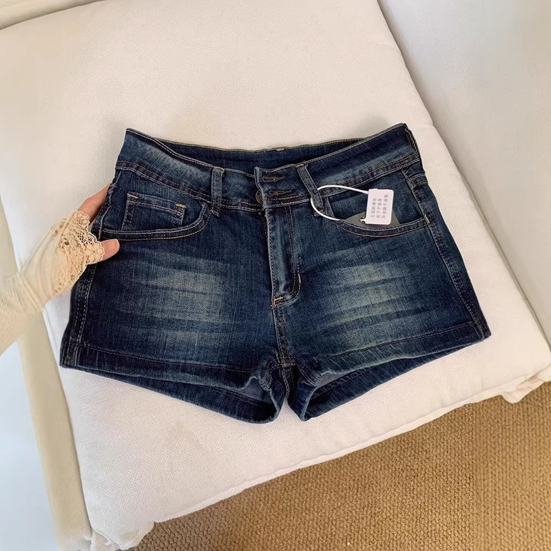 American-Style Spicy Girl Blue High-Waisted Skinny Jeans for Women, New Summer Style, Sexy and Slimming, Hip-Hugging Hot Pants, Trendy American-Style Spicy Girl Blue High-Waisted Skinny Jeans for Women, New Summer Style, Sexy and Slimming, Hip-Hugging Hot Pants, Trendy