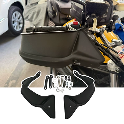 Motorcycle front windshield hand guards, motorcycle modification
