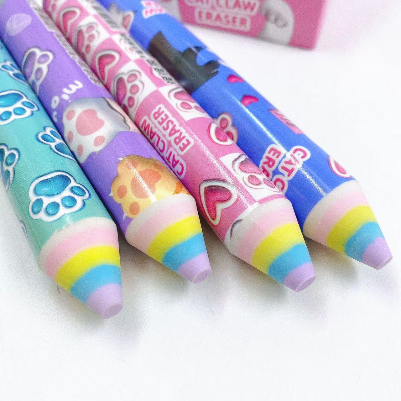 Lápiz borracha lápiz arco iris lápiz cilíndrico borracha dibujos animados creativos estudiantes primarios premios regalos al por mayor estudio grande