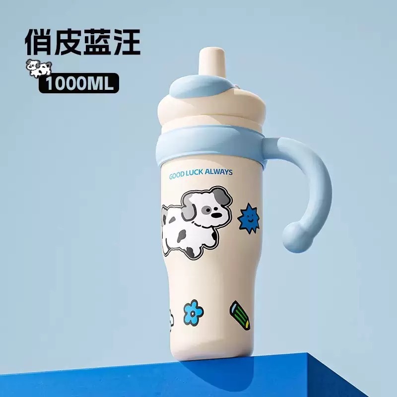 ins 高品質ステンレス鋼魔法瓶カップ女の子のためのかわいいポータブルアイスカップ直接飲料ストローカップクロスボーダー|undefined