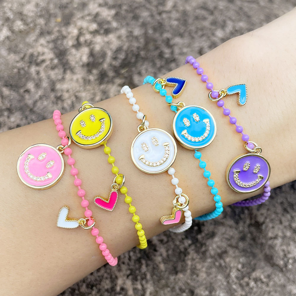 Niche Design Love Smiley Emoticon Bracelet display picture 3