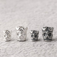 S925银 大鹏鸟阿呆隔珠大眼文玩手串藏式配饰diy吊坠挂件饰品配件