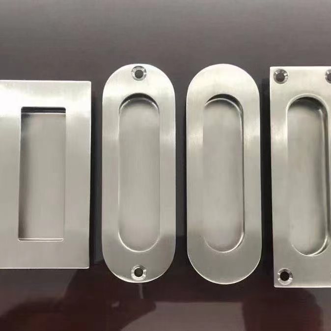 Oval Hollow Special-Shaped Outer Door Push-Pull Fan-Shaped Single Door Portable Round Embedded Drawer Stainless Steel Concealed Pull Handle