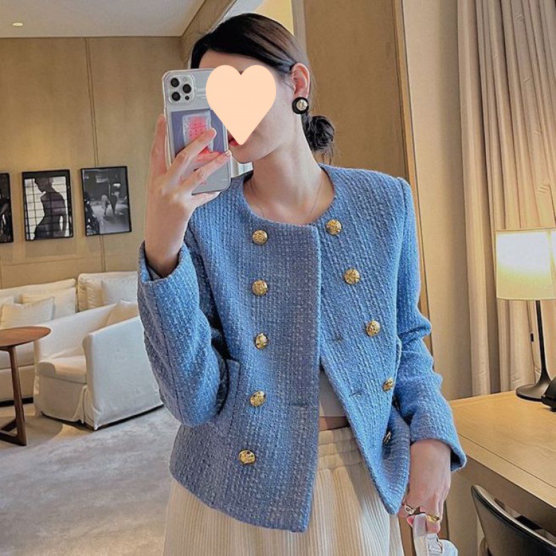 Spring and Autumn 2024 New Style Korean Style French Niche Tweed High-End Socialite Easiest for Match Short Jacket for Women