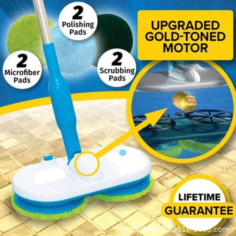 New Electric Wireless Flat Mop, Hand-Washable, Wet and Dry Household One-Mop Cleaner