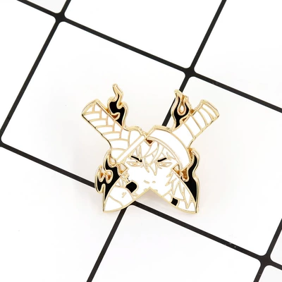 Cartoon Anime Brooch Pirate Battle Character Tolfen Metal Pin Lel Decoration (Yaxa sancaqları) - gold