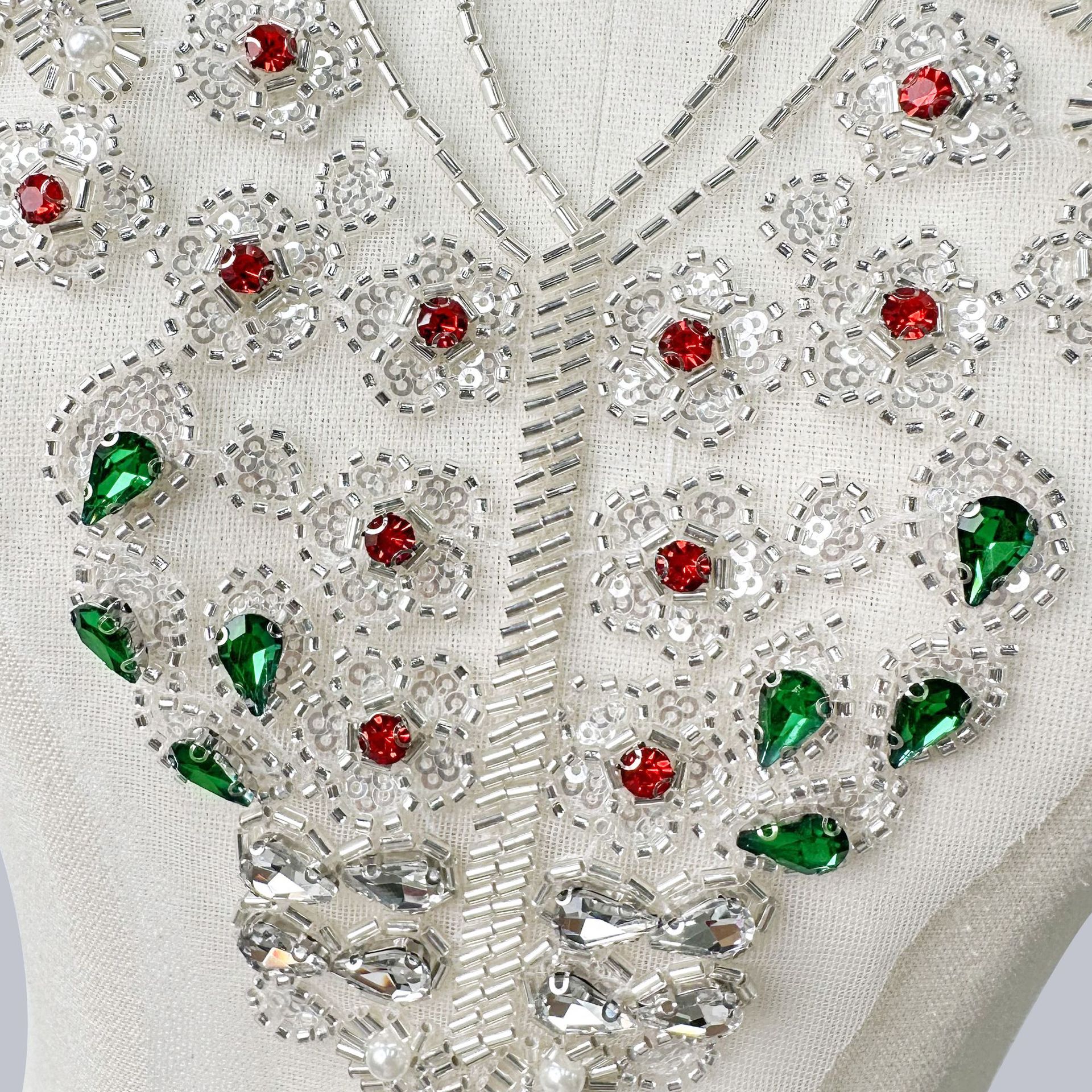 Collar de diamante de alta calidad encaje cuentas de clavado gancho flor hecha a mano vestido vestido vestido vestido de baile accesorios