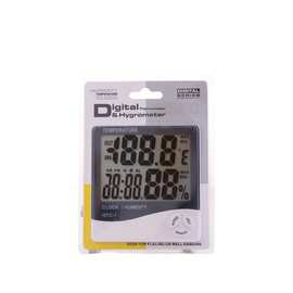 HTC-1家用温湿度计 室内电子温度表 居家湿度计带时钟闹钟