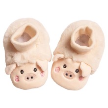 婴儿冬季加绒加厚毛绒 可爱 男女宝宝 卡通保暖地板鞋袜子地板袜