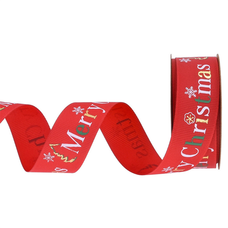 Nuevos productos Amazon Walnutman cintas estampadas letras de seda de árbol de Navidad caja de regalo de Navidad embalaje cinta forjada pequeño rollo