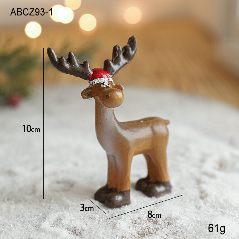 Nuevos productos de resina de Navidad decoración de escritorio casa enana muñeco de nieve árbol de Navidad pintado mini decoración