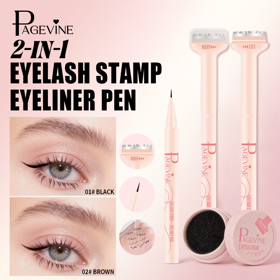 PAGE VINE bajo el sello de pestañas secado rápido novato rápido maquillaje líquido de línea de ojos bajo el sello de pestañas lápiz 3 en 1