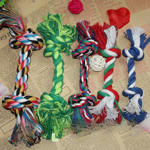 Pet Cotton Rope Toys Factory Double Knot Chewing Rope Pet Grinding Knot Toys Full Size Wholesale
