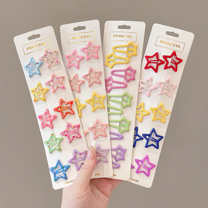 Nueva horquilla de cinco puntas estrella lado clip estrella simple accesorios para el cabello