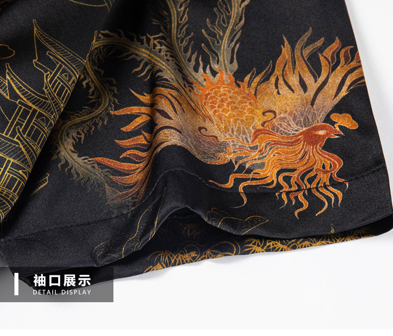 Áo sơ mi nam ngắn tay cổ điển thời Đường chất liệu tơ tằm mỏng — Màu hình 2913 chi tiết 18