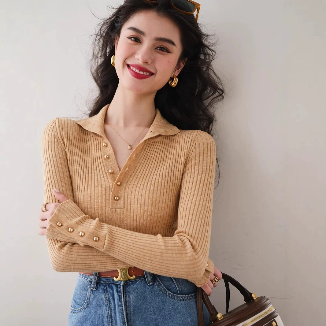 Ronron универсальная Трикотажная майка с воротником поло 2023 Весенняя майка с новым дизайном