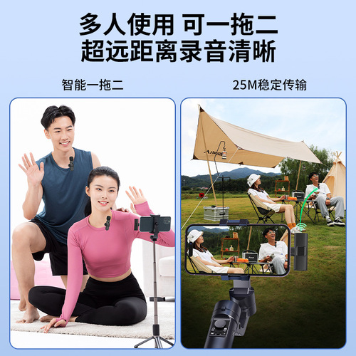 Cross-border live streaming microphone, noise reduction lapel microphone live streaming equipment, two-in-one wireless lapel microphone