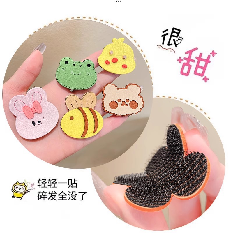 Bebé lindo vellón velcro niña pequeña cabello roto artefacto de acabado flequillo lateral bebé clip para el cabello tocado