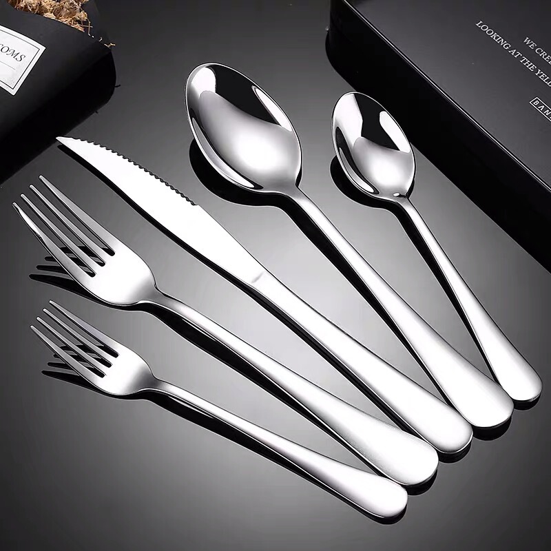 Cross-Border 304 Stainless Steel Knife and Fork 1010 Western-Style Tableware Set Hotel Restaurant Western-Style Steak Knife, Fork, and Spoon Wholesale