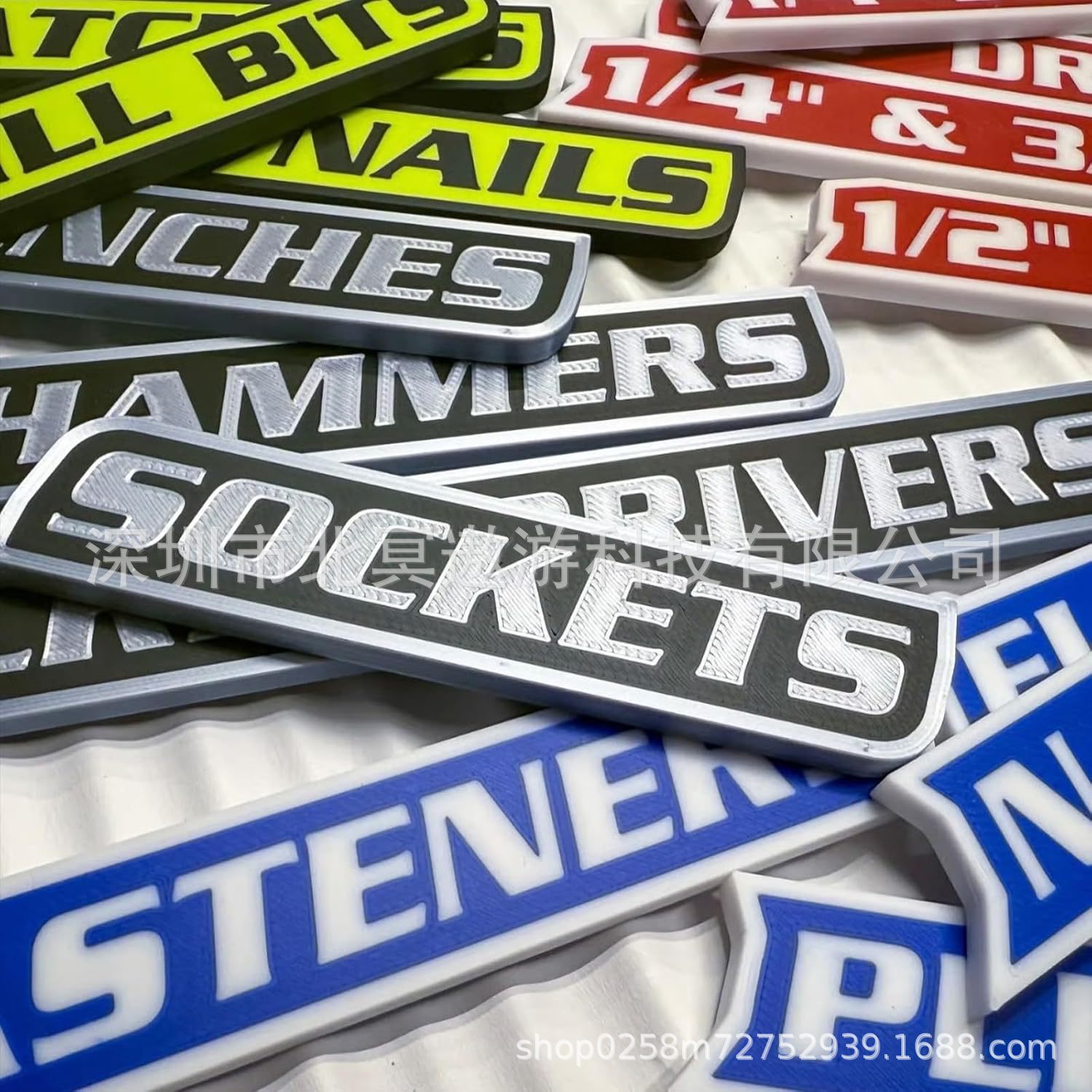 Magnetic Toolbox Labels 12-Pack of Magnetic Toolbox Labels, Reusable Labels