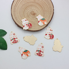 新年兔年吉祥平安生肖兔配件DIY飾品配件合金鑰匙扣配飾掛件