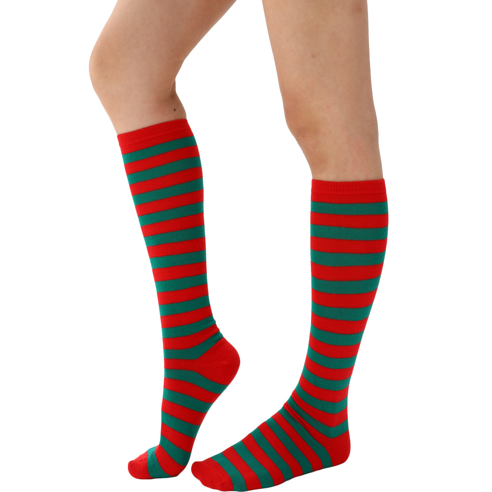 Calcetines de media pantorrilla de las mujeres japonesas calcetines hasta la rodilla a rayas calcetines de mujer estilo universitario fábrica al por mayor