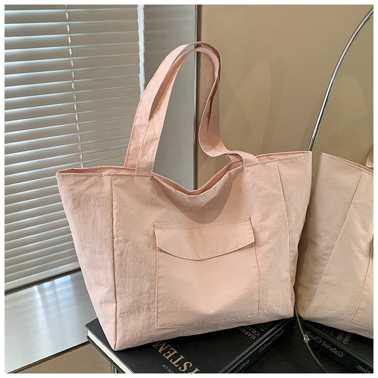 Cross-border laid-back style nylon bag for women 2025 new casual large-capacity shopping handbag, simple and lightweight single-shoulder bag undefined
