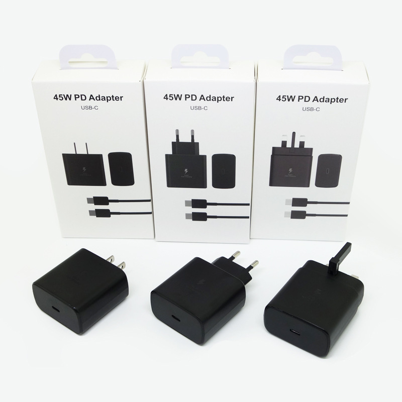 For Samsung mobile phone 45W mobile phone charger 45W power adapter 2 in 1 fast charging set USB C PD